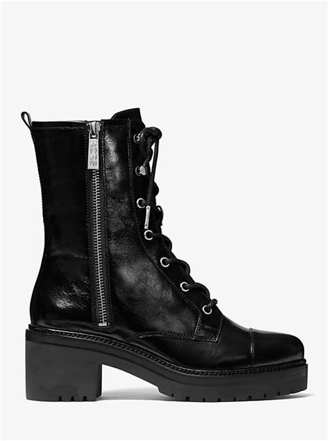 anaka michael kors boots|Anaka Crinkled Leather Combat Boot .